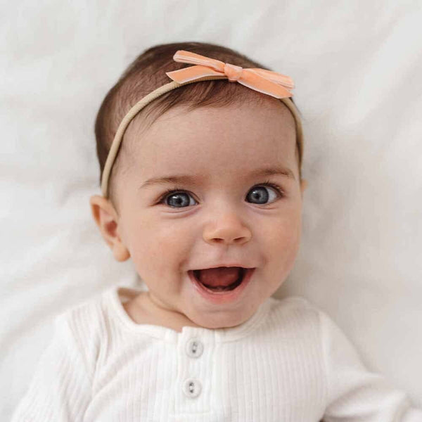 Coral Velvet Bow