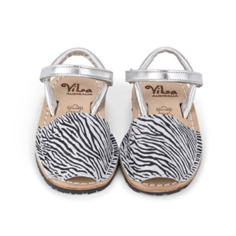 Vila Spanish Sandal - Zebra Print Leather