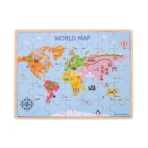 Bigjigs - Large Tray Puzzle World