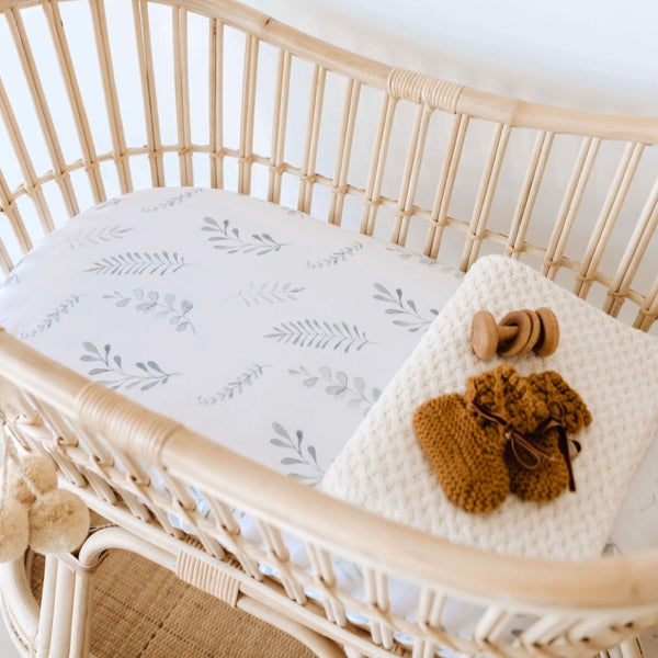 Snuggle Hunny Kids - Bassinet Sheet/Change Mat Cover Wild Fern