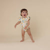 Sunny Citrus Short Sleeve Organic Bodysuit with Frill