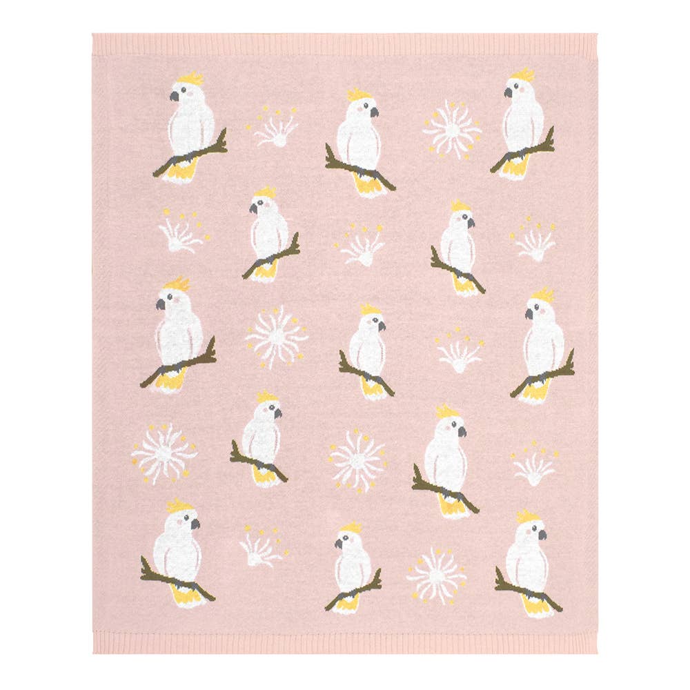 Australiana Baby Blanket - Cockatoo/Blush