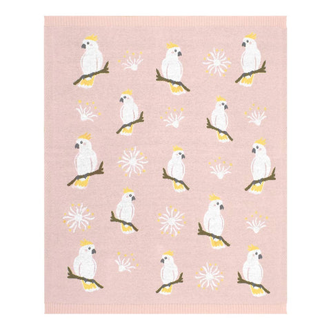 Australiana Baby Blanket - Cockatoo/Blush