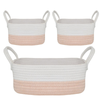 Cotton Rope 3pc Storage Set - Blush/White