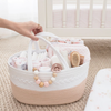 Cotton Rope Nappy Caddy  With Divider - Blush/White