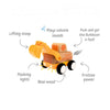 Wooden Vehicle - Friction Digger with Light