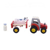 Wooden Vehicle - Tractor Red with farm animals