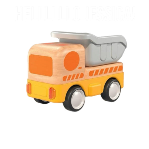 Wooden Vehicle - Friction Dump Truck with Light
