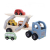 Wooden Car Carrier with Four Cars
