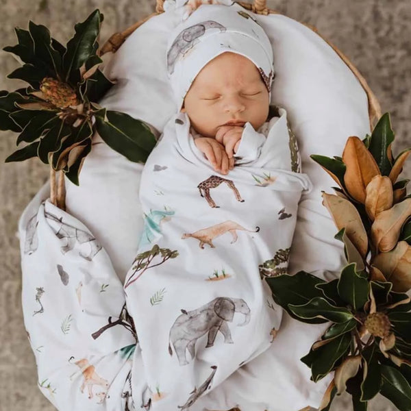 Snuggle Hunny Kids - Baby Jersey Wrap Set Safari