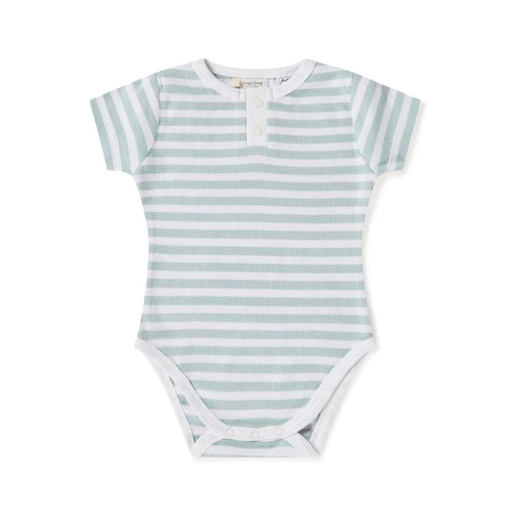 Snuggle Hunny Kids - Sage Stripe Organic Bodysuit