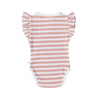 Snuggle Hunny Kids - Rose Stripe Organic Frill Bodysuit