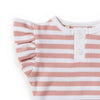 Snuggle Hunny Kids - Rose Stripe Organic Frill Bodysuit