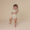 Sunny Citrus Short Sleeve Organic Bodysuit with Frill