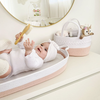 Cotton Rope Nappy Caddy  With Divider - Blush/White