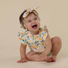 Sunny Citrus Short Sleeve Organic Bodysuit with Frill