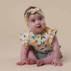Sunny Citrus Short Sleeve Organic Bodysuit with Frill