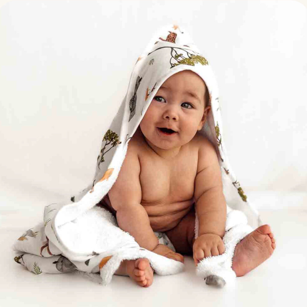 Snuggle Hunny Kids - Organic Hooded Baby Towel Safari
