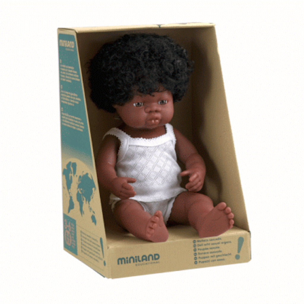 Miniland - 38cm African Baby Doll Girl - Rourke & Henry Kids Boutique