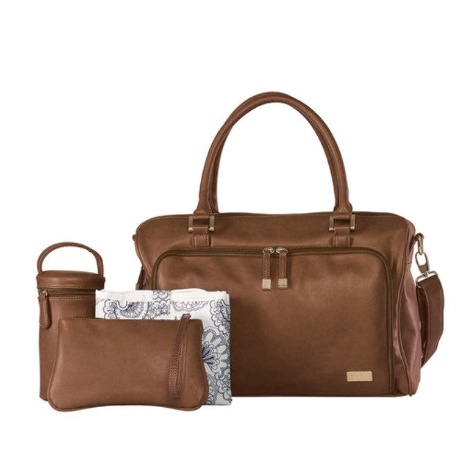 Isoki Nappy Bag Double Zip Satchel Redwood Rourke Henry Kids Boutique