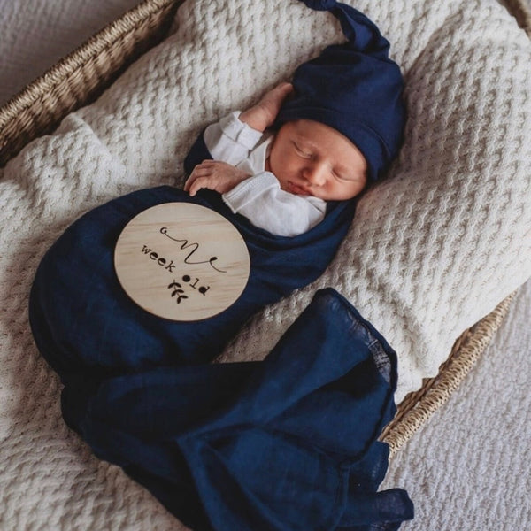 Snuggle Hunny Kids - Organic Muslin Wrap Navy