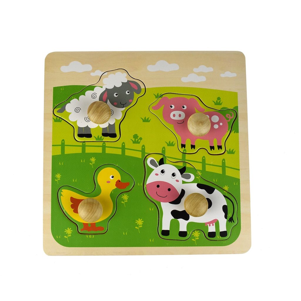 Wooden Farm Animal Peg Puzzle