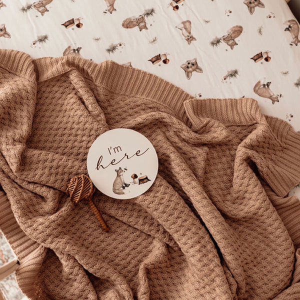 Snuggle Hunny Kids - Hazelnut Diamond Knit Blanket