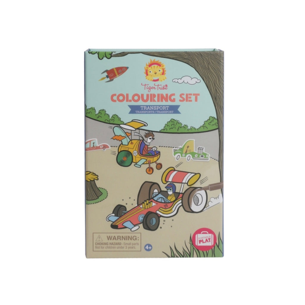 TIGER TRIBE Colouring set - Transport
