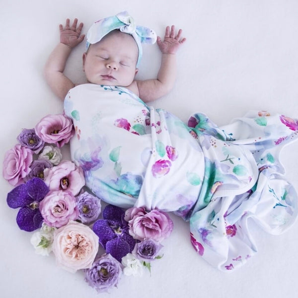 Snuggle Hunny Kids - Baby Jersey Wrap Set Sweet Petal