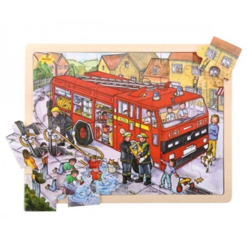 Bigjigs - Large Tray Puzzle Fire Engine