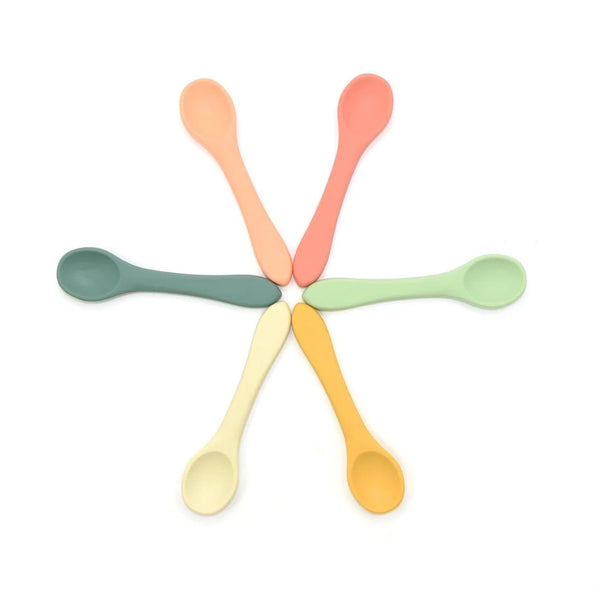 OB Designs - Silicone Baby Spoon 2 pack Peach