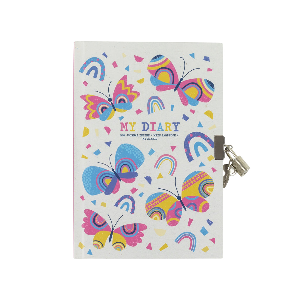 Tiger Tribe Lockable Diary - Butterflies