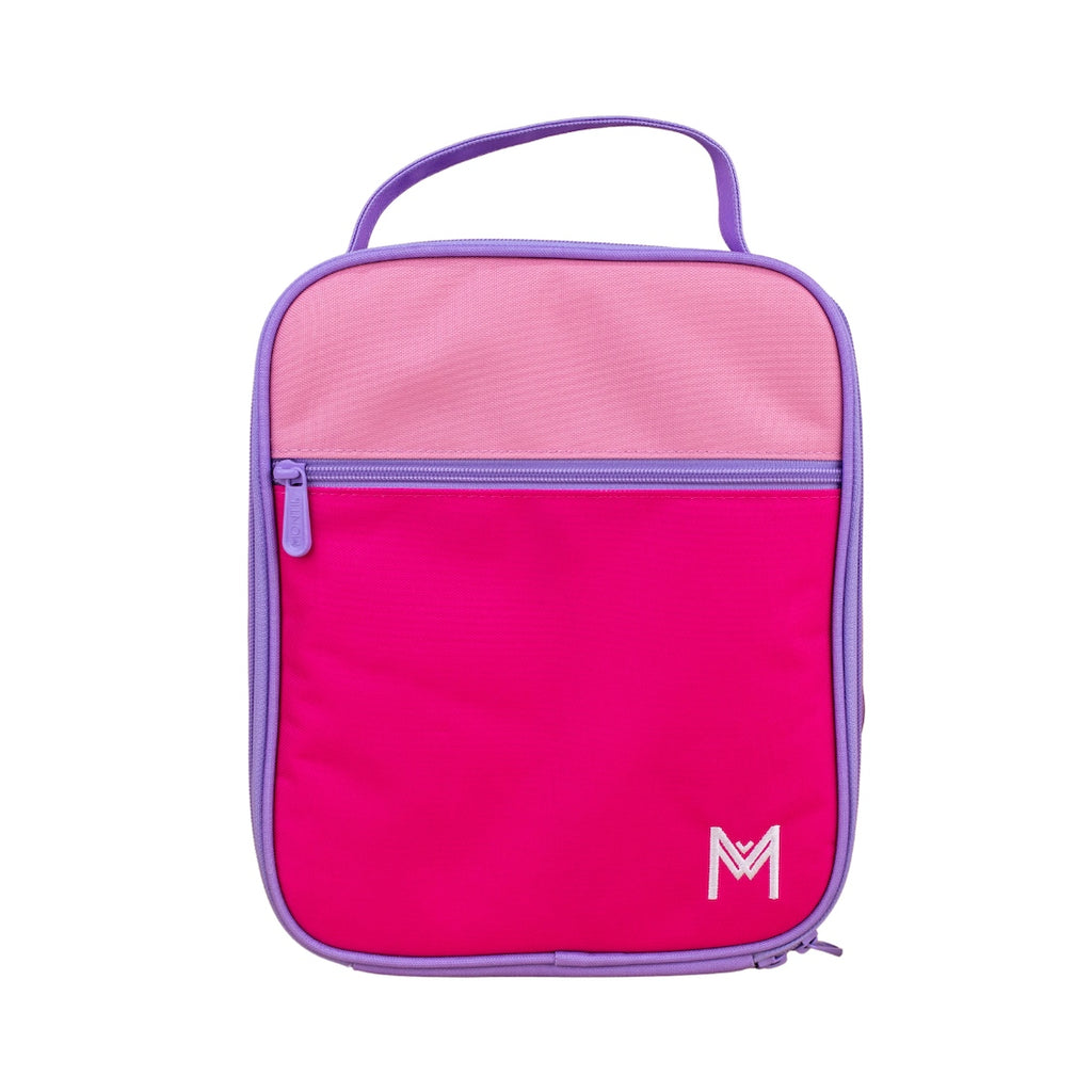 MontiiCo Insulated Lunch Bag - Colour Block Pink