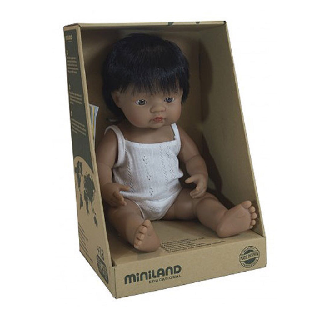 Miniland - 38cm Hispanic Baby Doll Boy - Rourke & Henry Kids Boutique