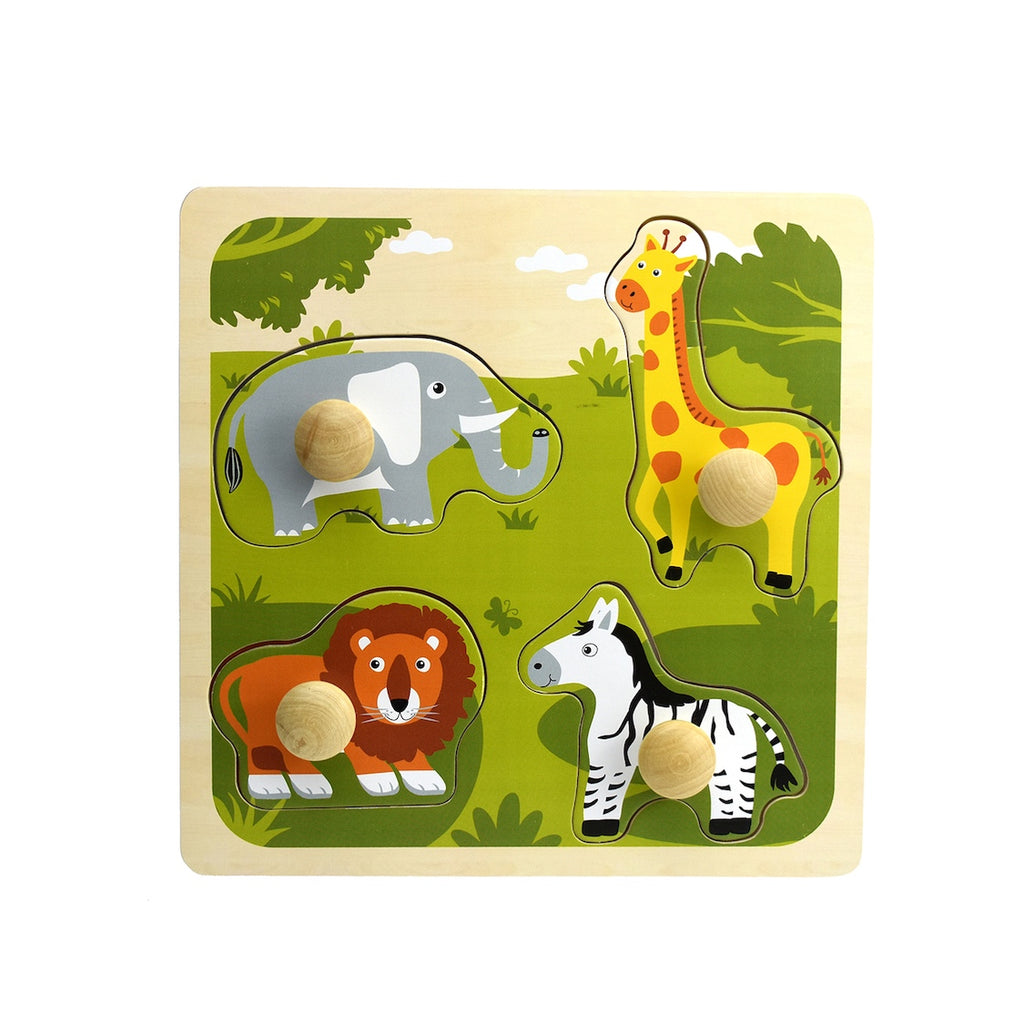 Wooden Safari Animal Peg Puzzle