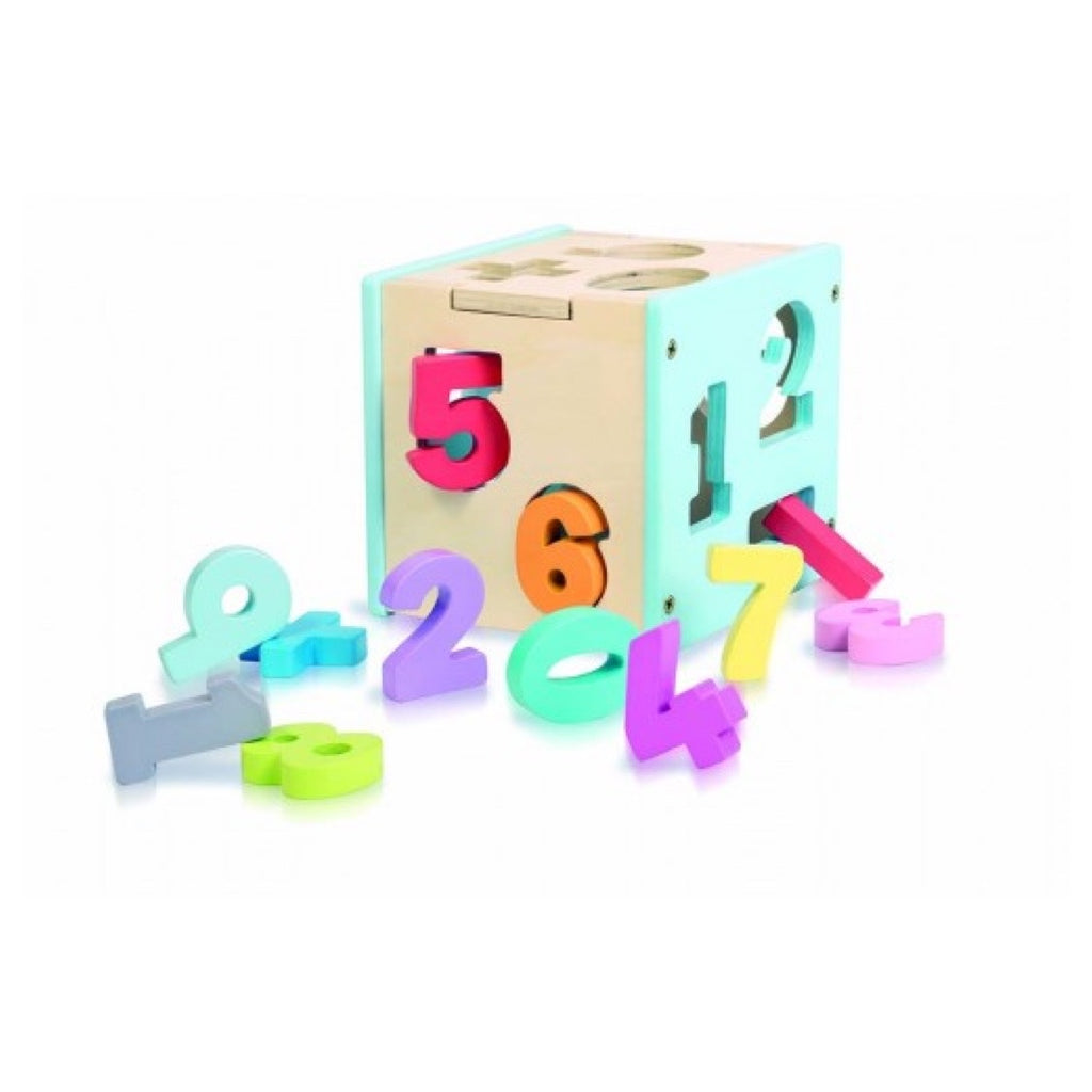 Wooden shape sorter and book - Numbers