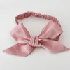 Snuggle Hunny Kids - Pre-tied Linen Bow Headband Dusty Pink