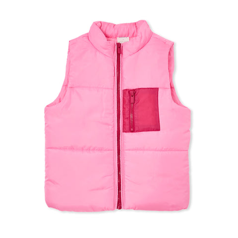 Milky - Pink Pocket Puffer Vest