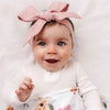 Snuggle Hunny Kids - Pre-tied Linen Bow Headband Dusty Pink