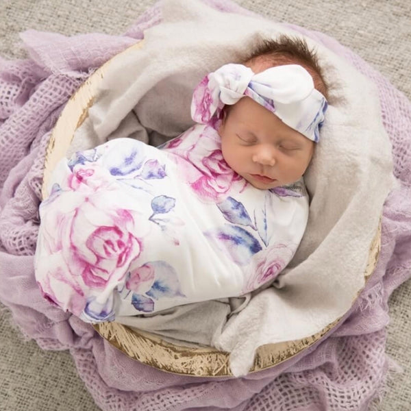 Snuggle Hunny Kids - Baby Jersey Wrap Set Lilac Skies