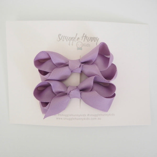 Snuggle Hunny Kids - Clip Bow Small Piggy Tail Pair Lilac