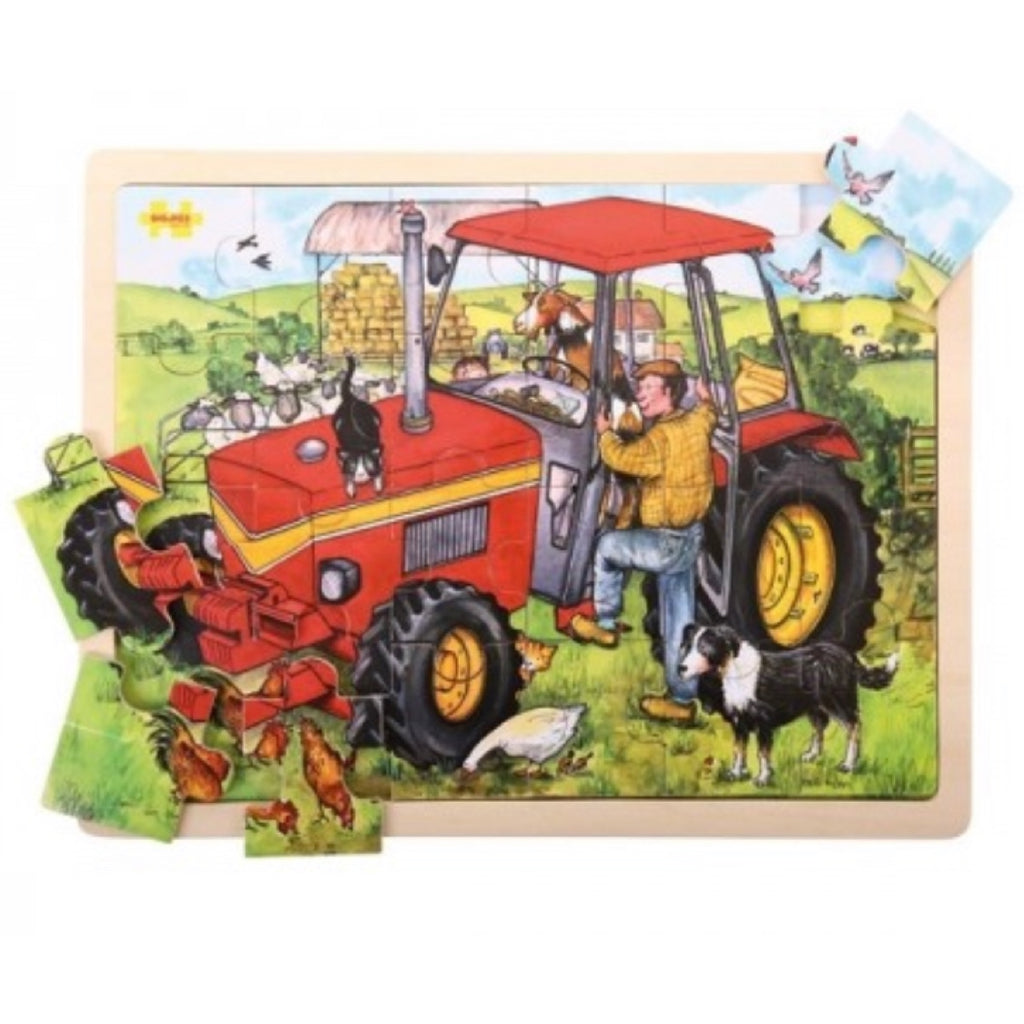 Bigjigs - Large Tray Puzzle Tractor