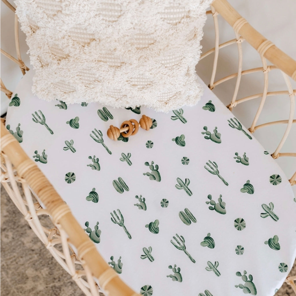 Snuggle Hunny Kids - Bassinet Sheet/Change Mat Cover Cactus